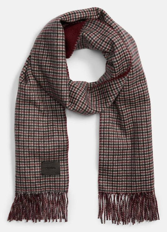 Micro-Houndstooth Cashmere Scarf in Scarves & Hats BORDEAUX | VINCE Women
