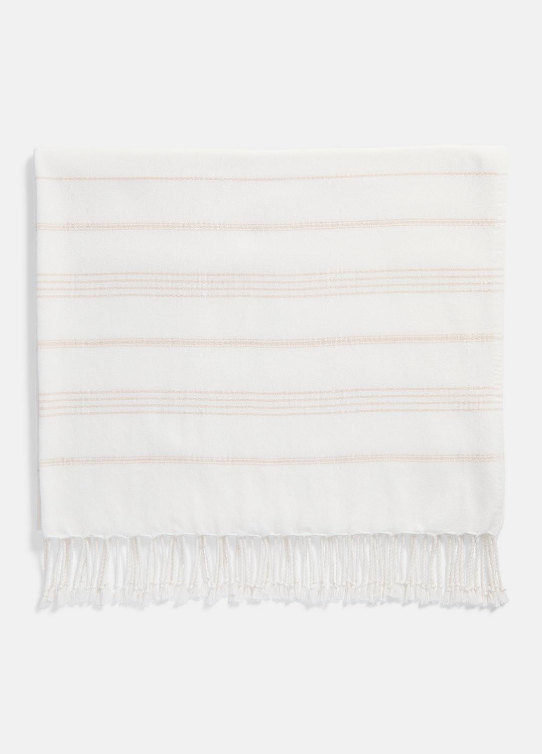 Stripe Cotton-Cashmere Wrap in Scarves & Hats WHITE/TUSK | VINCE Women