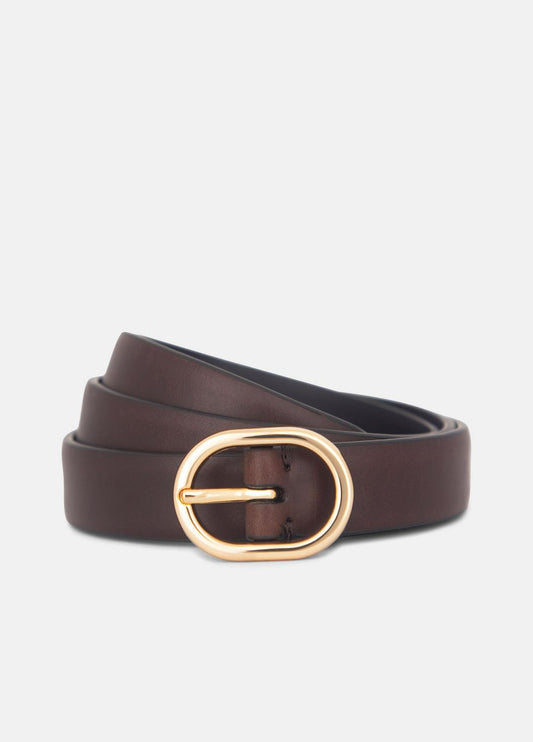 Women's 20mm Spazzolato Leather Belt in Belts BORDEAUX | VINCE Women