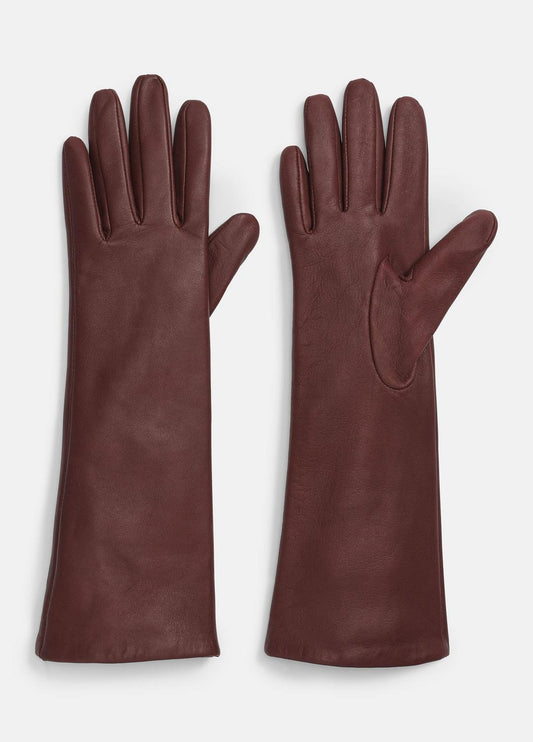 Cashmere-Lined Medium Leather Glove in Gloves FIG | VINCE Women