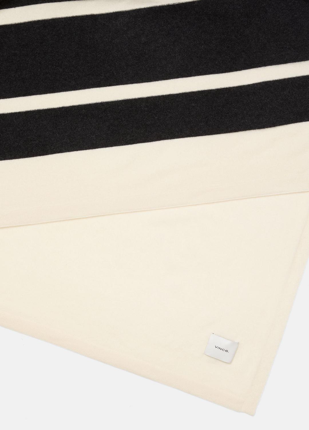 Cashmere Jersey Stripe Throw in Pillows & Blankets BLANC | VINCE Women