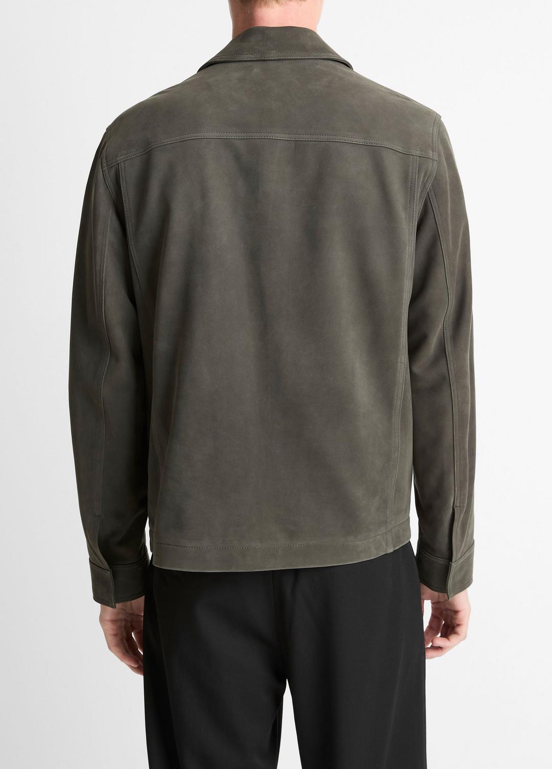 Nubuck Leather Trucker Jacket in Leather Jackets SYCAMORE | VINCE Men