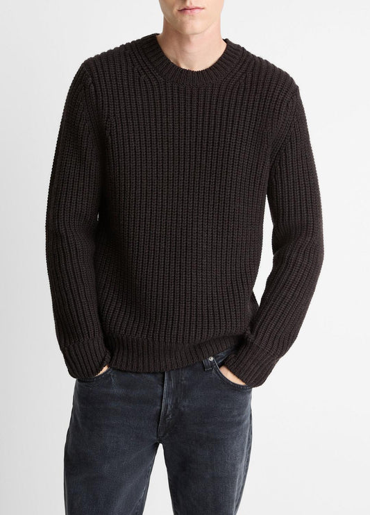 Utility Shaker Merino Wool Sweater in Crew Neck HEATHER MISSION | VINCE Men