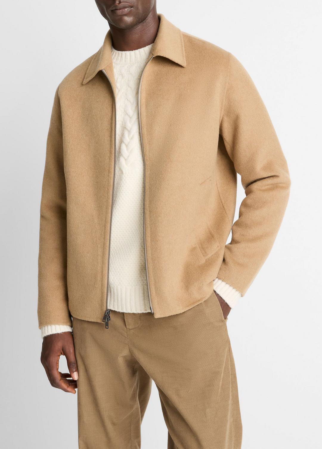 Splittable Wool-Blend Zip-Front Jacket in Jackets CAMELLO | VINCE Men