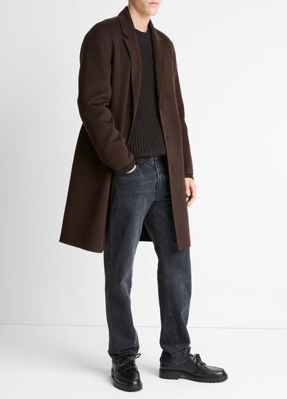 Splittable Wool-Cashmere Single-Breasted Topcoat in Coats MISSION | VINCE Men