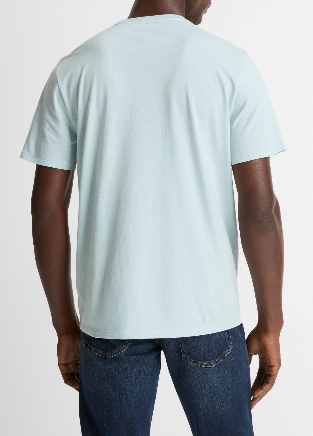Pima Cotton Crew Neck T-Shirt in Short Sleeve DARK CASCADE | VINCE Men
