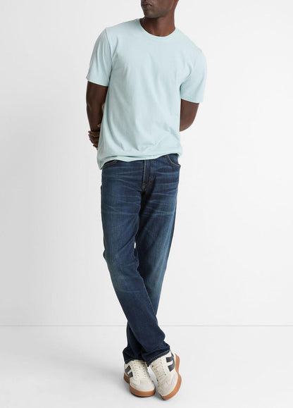 Pima Cotton Crew Neck T-Shirt in Short Sleeve DARK CASCADE | VINCE Men