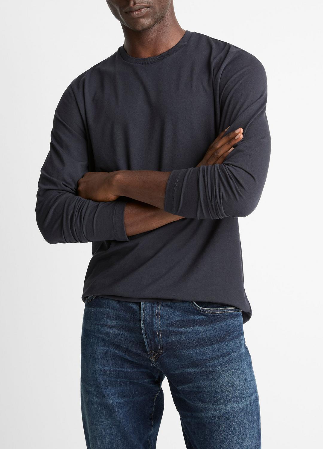 Triblend Jersey Long-Sleeve T-Shirt in Long Sleeve COASTAL BLUE | VINCE Men