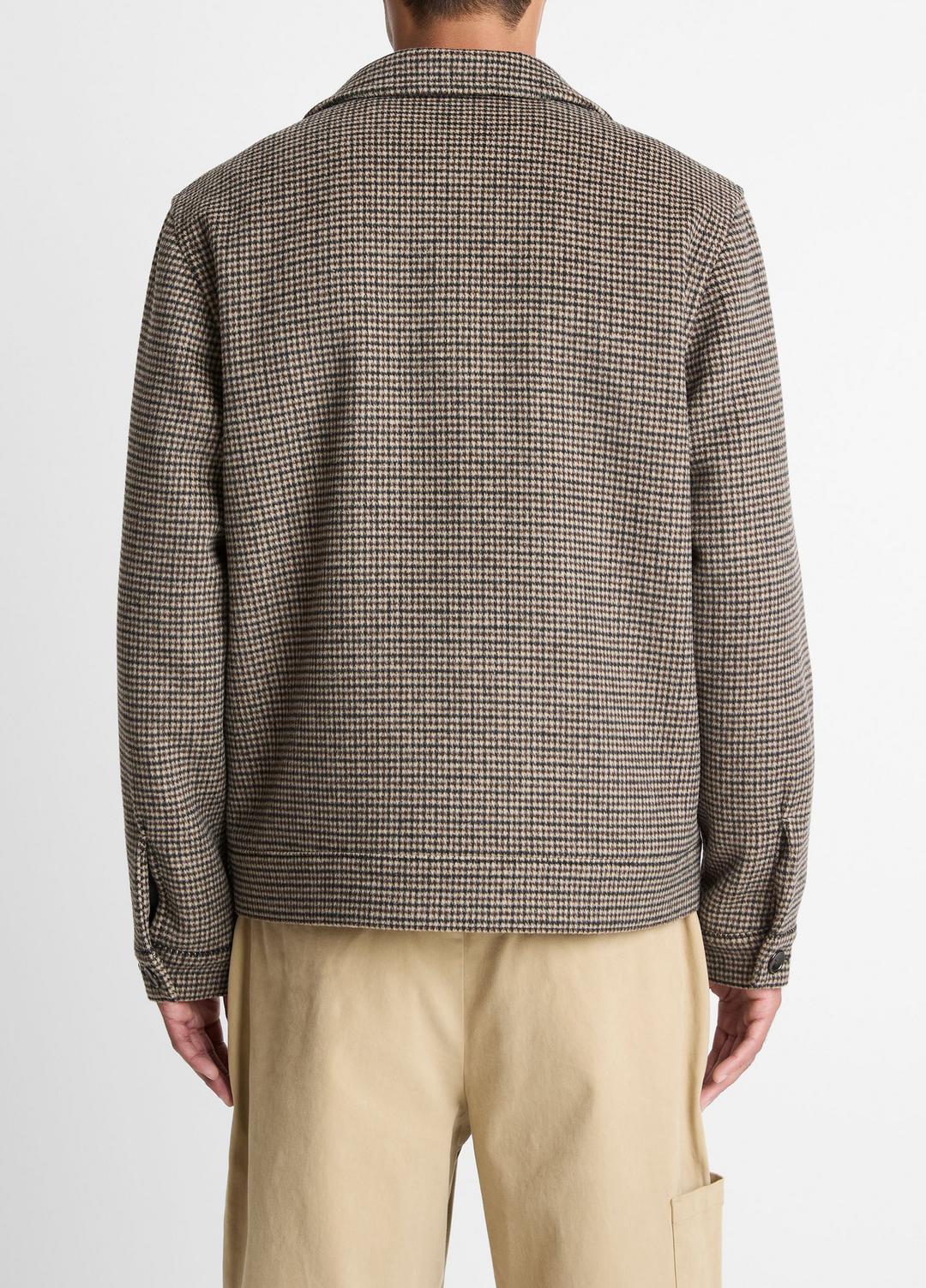 Houndstooth Bomber Jacket in Jackets DARK ROAST COMBO | VINCE Men