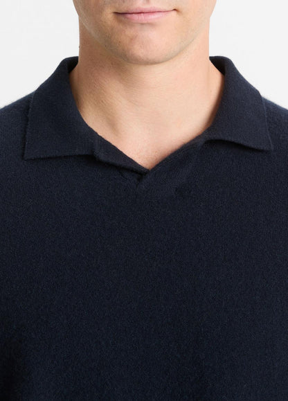 Plush Cashmere Johnny-Collar Polo in Sweaters COASTAL BLUE | VINCE Men