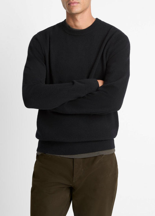 Cashmere Crew Neck Sweater in Crew Neck BLACK | VINCE Men
