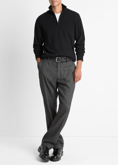 Cashmere Quarter-Zip Sweater in Quarter Zip BLACK | VINCE Men