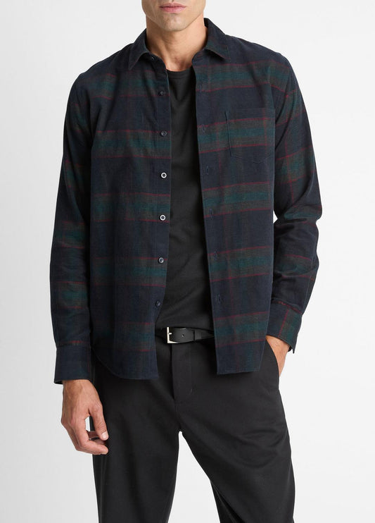 Holme Plaid Cotton Button-Front Shirt in Long Sleeve COASTAL COMBO | VINCE Men