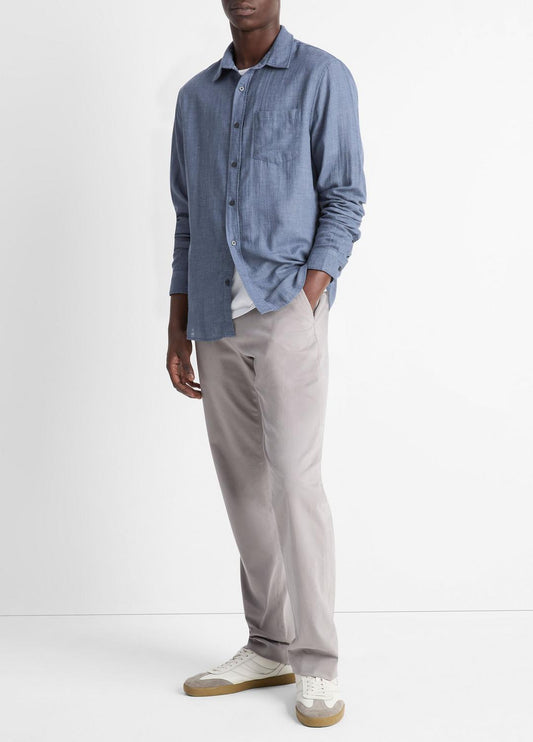 Double Face Long Sleeve in Long Sleeve CHAMBRAY | VINCE Men
