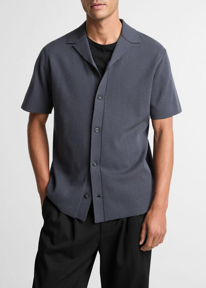 Merino Wool Cabana Shirt  in Short Sleeve STUDIO | VINCE Men