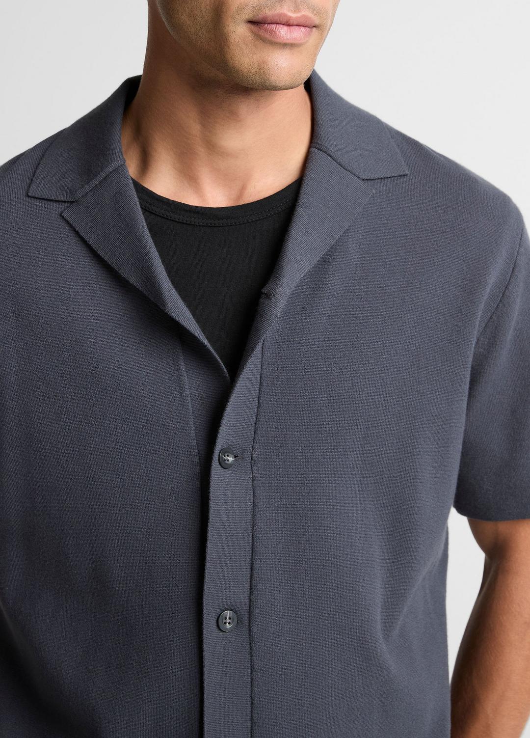 Merino Wool Cabana Shirt  in Short Sleeve STUDIO | VINCE Men