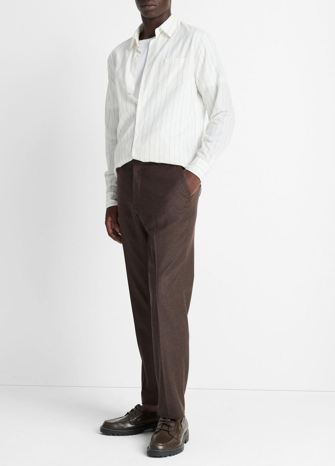 Wool-Silk Classic Pant in Trousers BROWN | VINCE Men