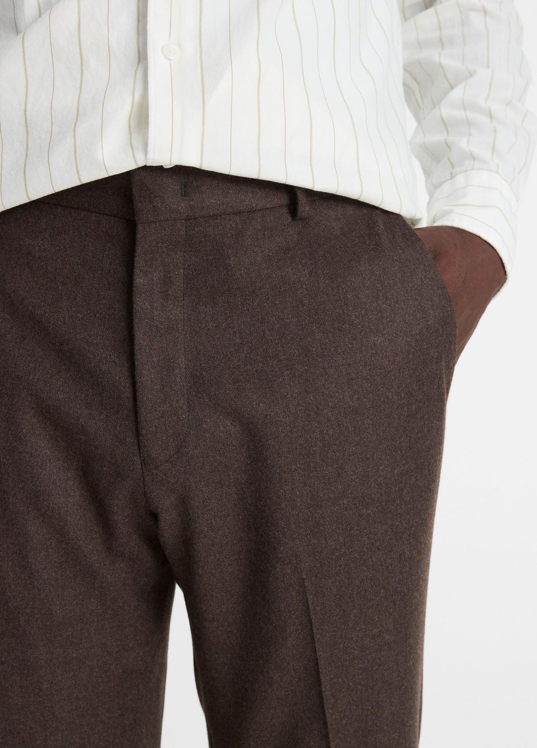 Wool-Silk Classic Pant in Trousers BROWN | VINCE Men