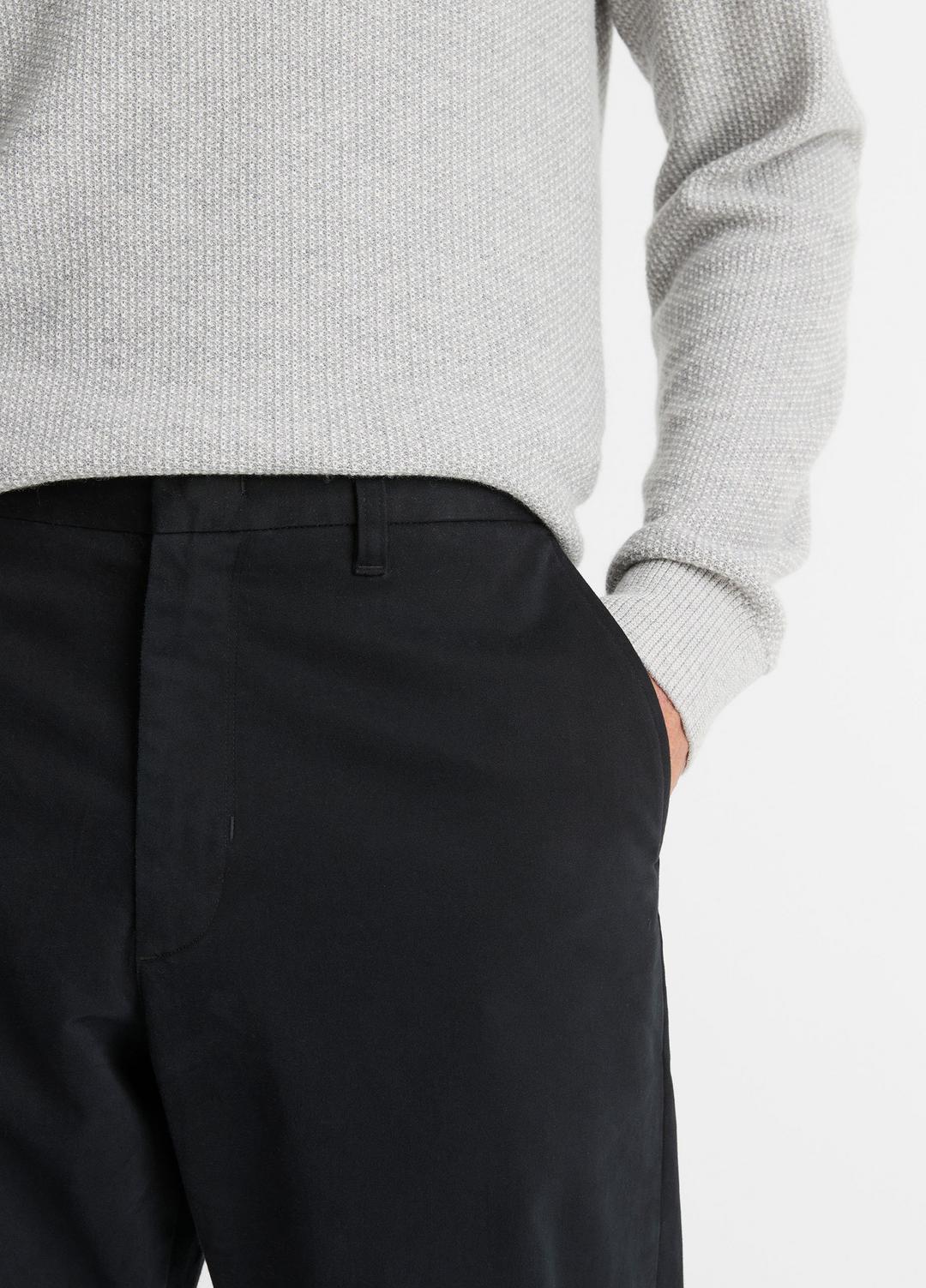 Louie Relaxed Stretch-Cotton Pant in Trousers BLACK | VINCE Men