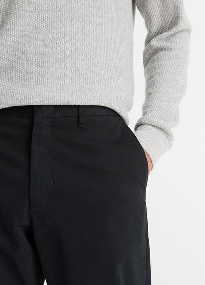 Louie Relaxed Stretch-Cotton Pant in Trousers BLACK | VINCE Men