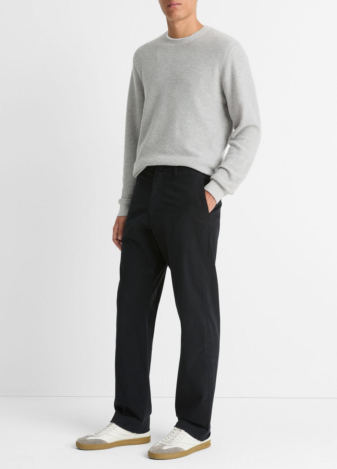 Louie Relaxed Stretch-Cotton Pant in Trousers BLACK | VINCE Men