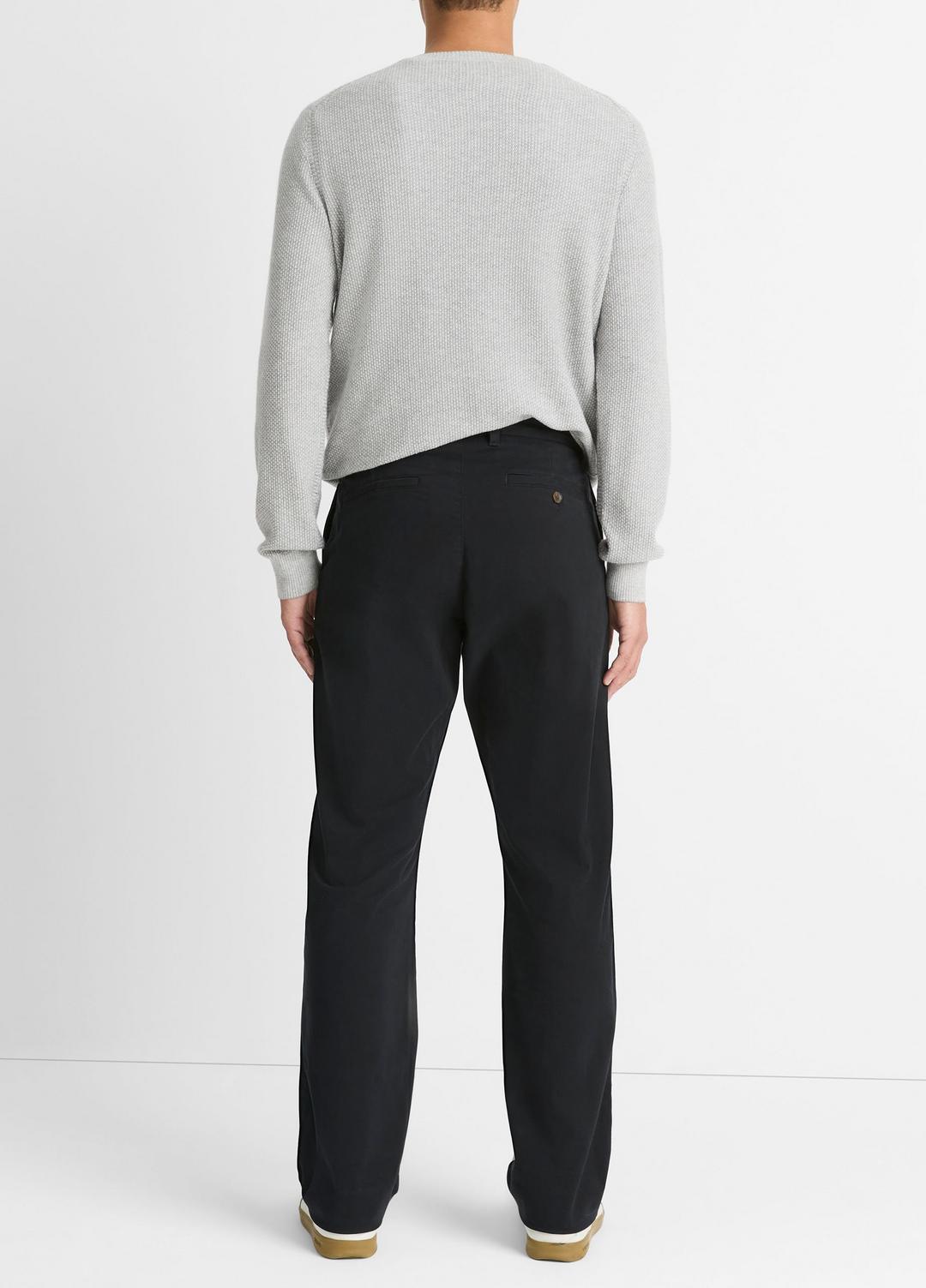 Louie Relaxed Stretch-Cotton Pant in Trousers BLACK | VINCE Men