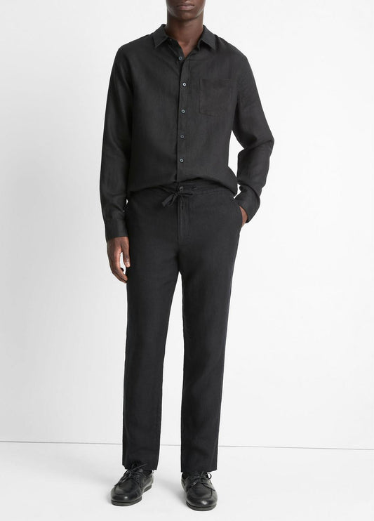 Lightweight Hemp Pant in Trousers BLACK | VINCE Men