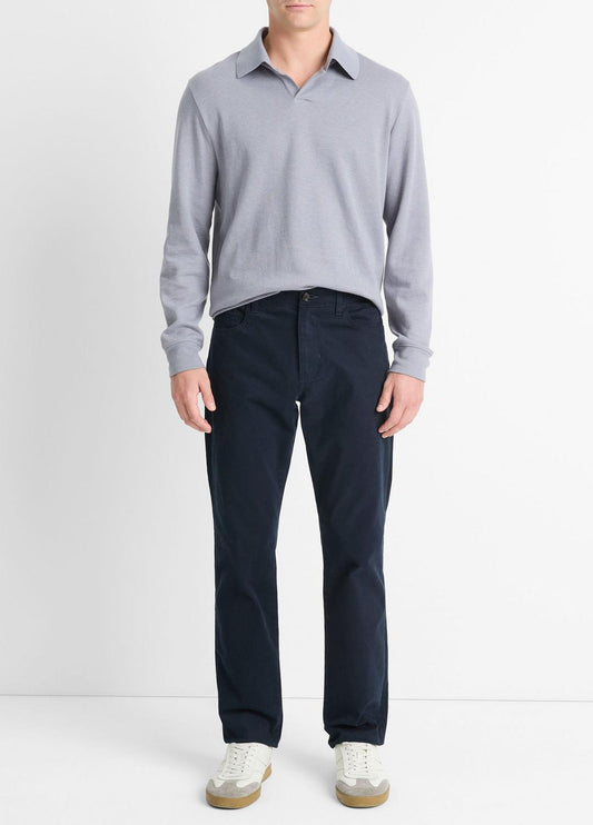 Dylan Slim 5-Pocket Peached Stretch-Cotton Pant in Trousers COASTAL BLUE | VINCE Men