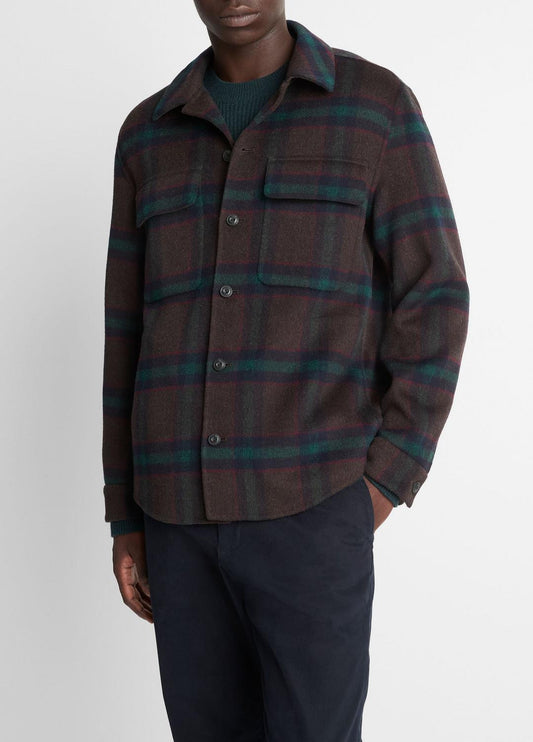Plaid Splittable Wool-Blend Shirt Jacket in Shirt Jackets COASTAL COUNTRY RACER | VINCE Men