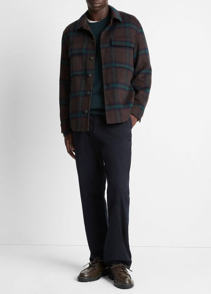 Plaid Splittable Wool-Blend Shirt Jacket in Shirt Jackets COASTAL COUNTRY RACER | VINCE Men