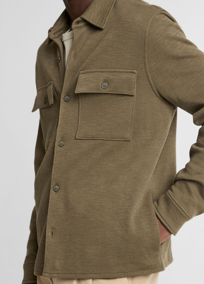 Double-Slub Cotton-Blend Shirt Jacket in Jackets MOSS | VINCE Men