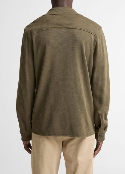 Double-Slub Cotton-Blend Shirt Jacket in Jackets MOSS | VINCE Men