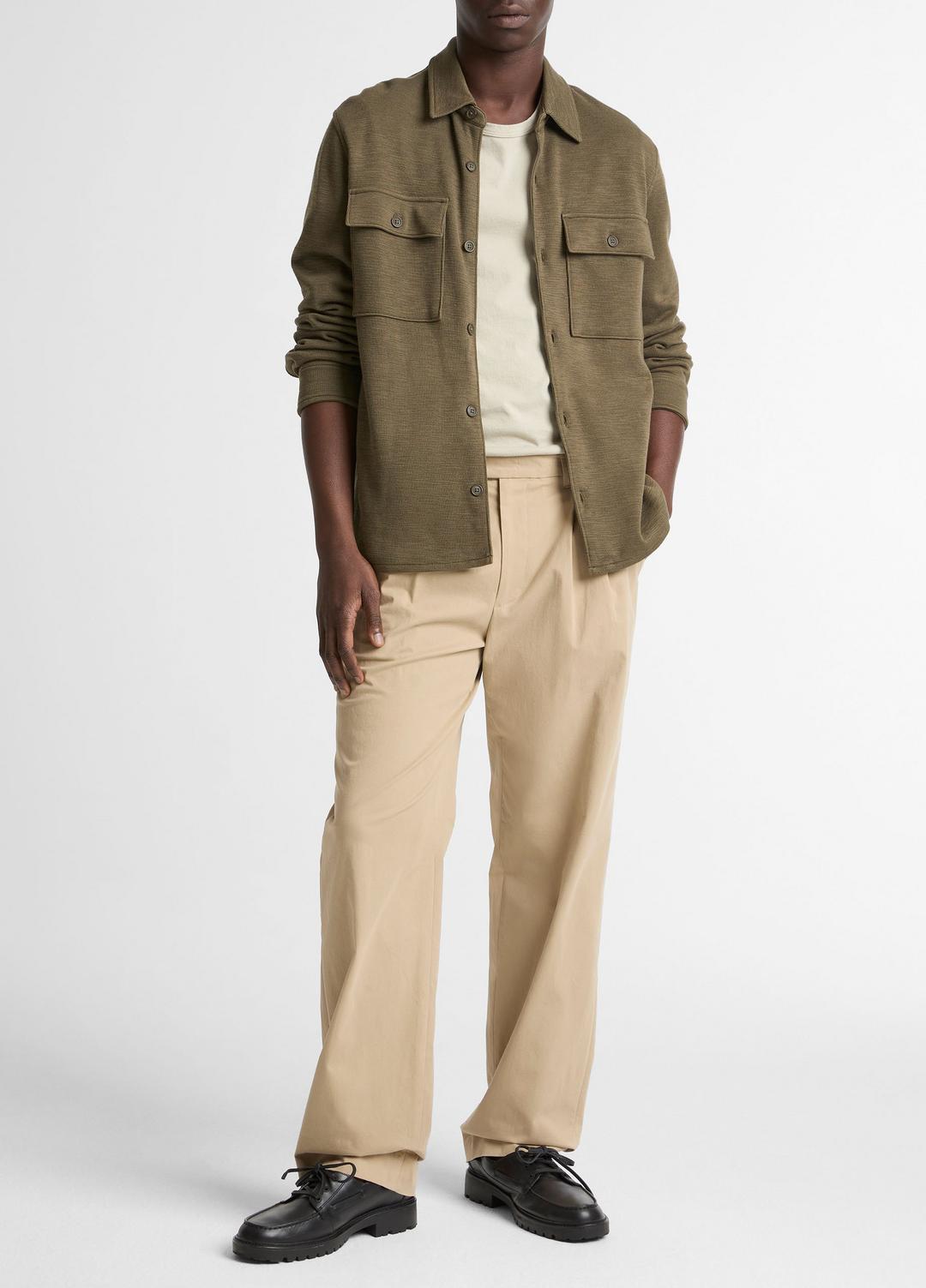 Double-Slub Cotton-Blend Shirt Jacket in Jackets MOSS | VINCE Men
