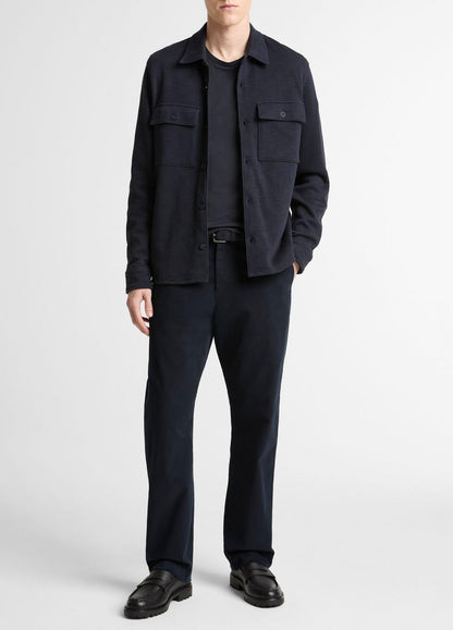 Double-Slub Cotton-Blend Shirt Jacket in Jackets COASTAL BLUE | VINCE Men