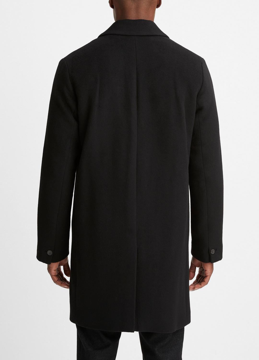 Classic Italian Wool-Blend Coat in Jackets & Outerwear BLACK | VINCE Men