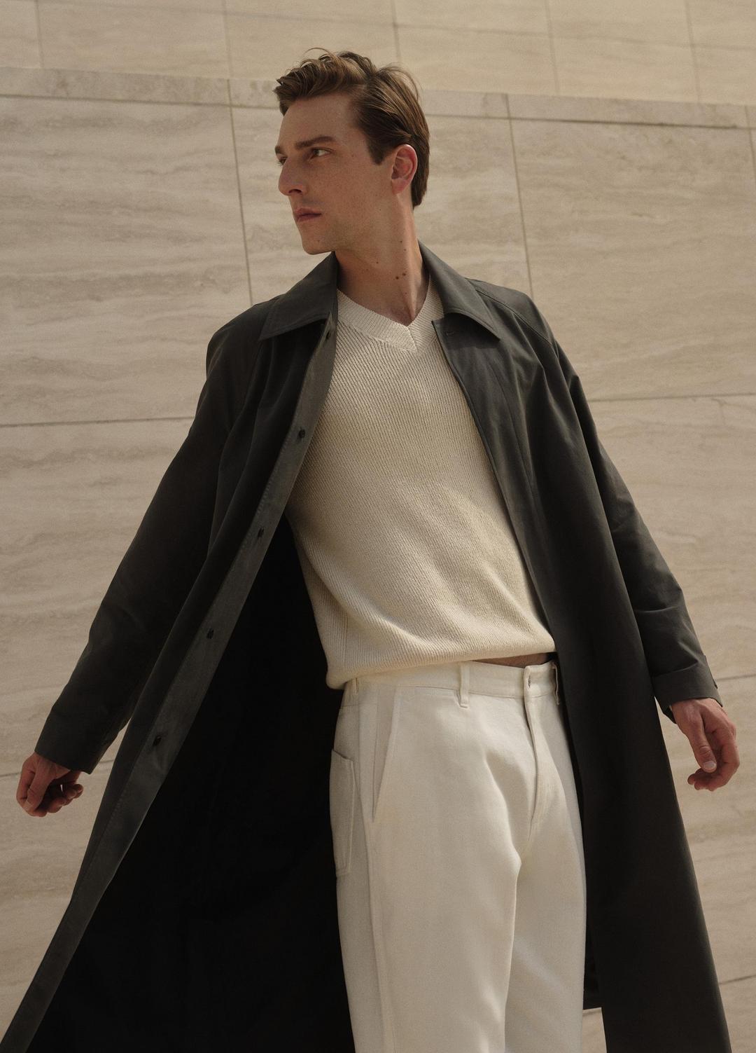 Cotton-Blend Single-Breasted Trench Coat in Coats SLATE | VINCE Men