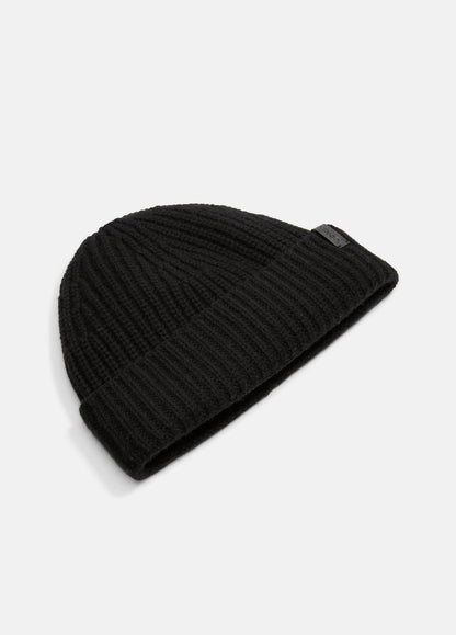 Cashmere Shaker-Stitch Beanie in Scarves & Hats BLACK | VINCE Men