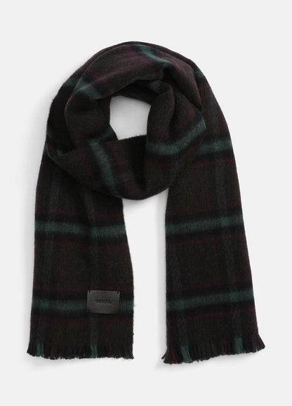 Brushed Holme Plaid Wool Scarf in Scarves & Hats BROWN | VINCE Men