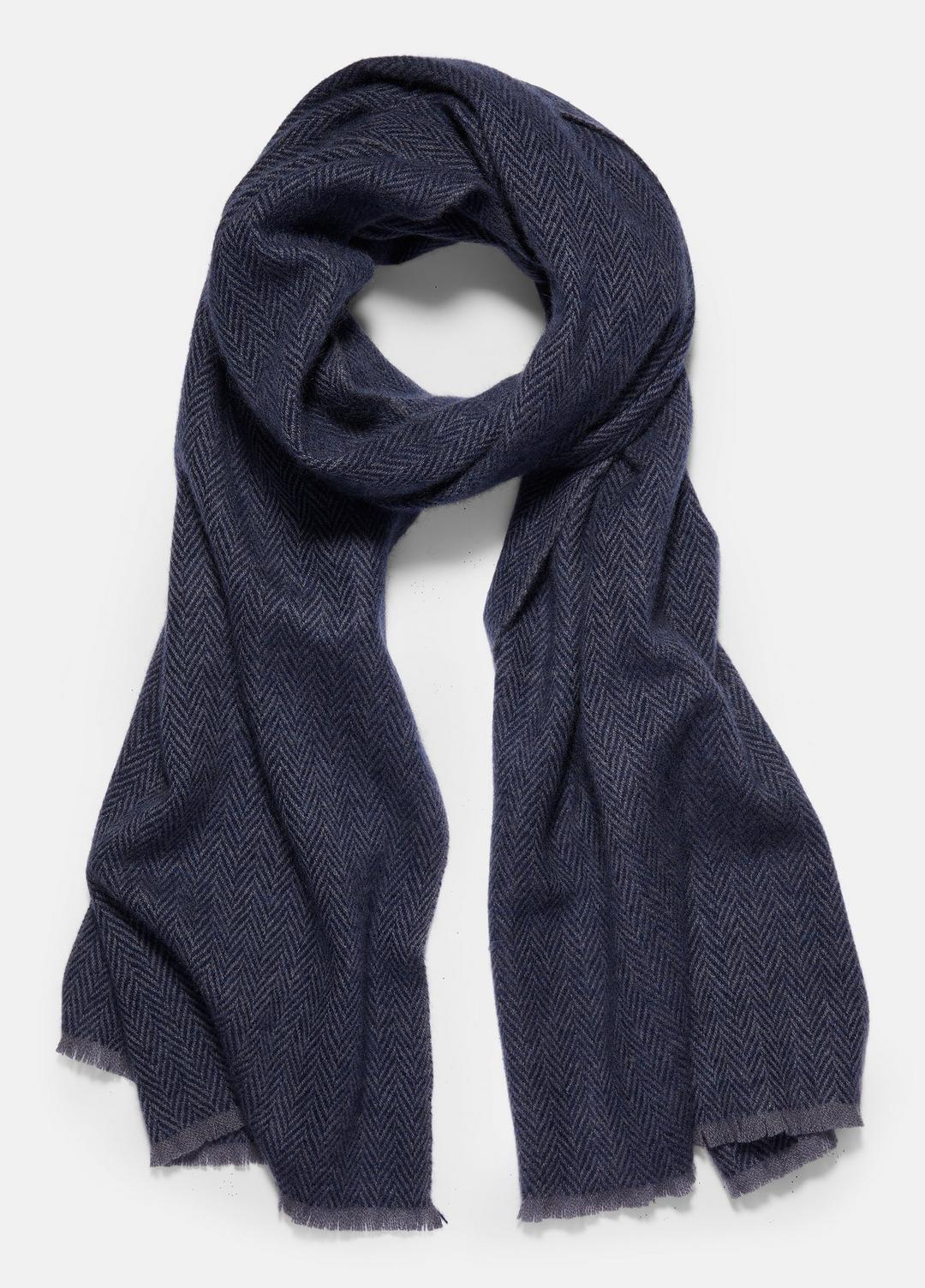 Herringbone Cashmere Scarf in Scarves & Hats COASTAL BLUE/IRIS BLUE | VINCE Men