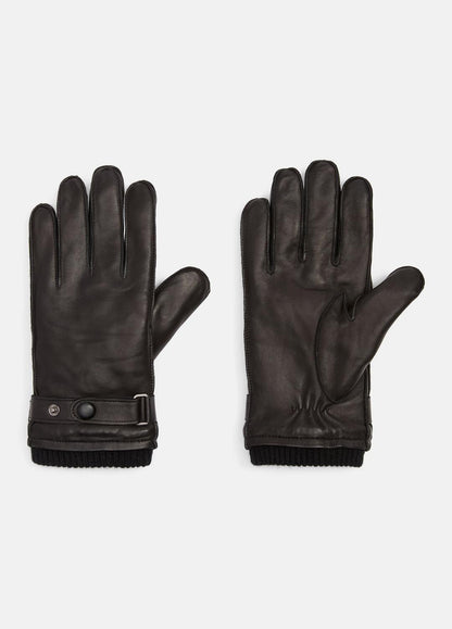 Leather Wrist-Strap Glove in Gloves BLACK | VINCE Men