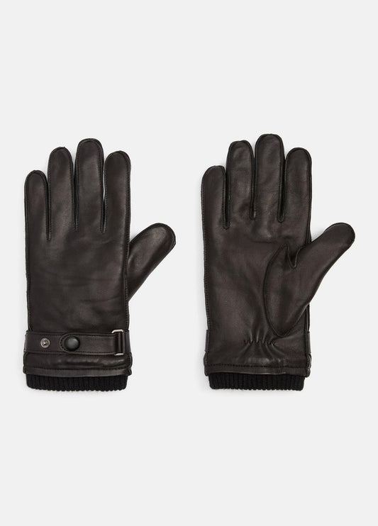 Leather Wrist-Strap Glove in Gloves BLACK | VINCE Men