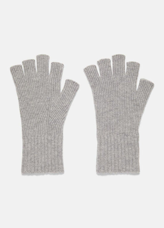Wool-Cashmere Rib-Knit Fingerless Glove in Gloves HEATHER GREY | VINCE Men