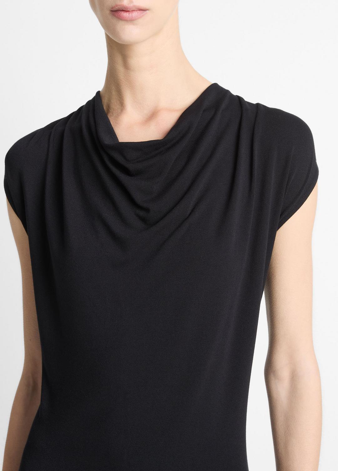 Jersey Draped Cowl-Neck Dress in Dresses & Skirts BLACK | VINCE Sale