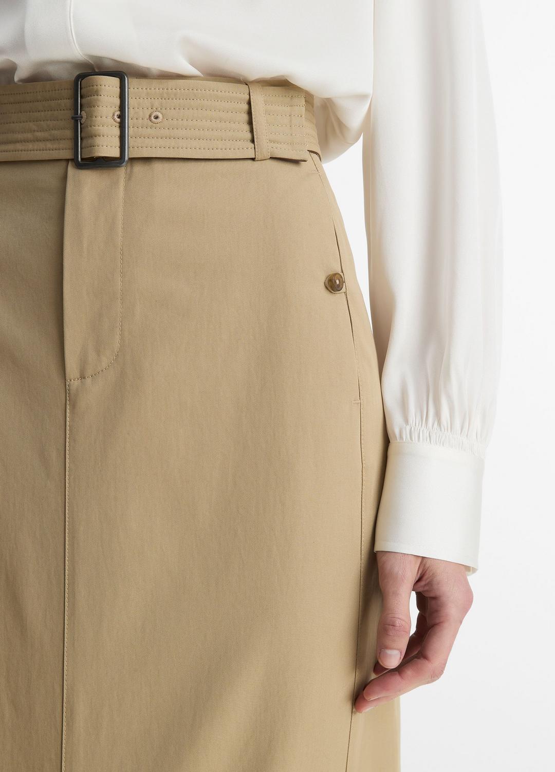 Cotton Trench Pencil Skirt in Dresses & Skirts COBBLE STONE | VINCE Sale