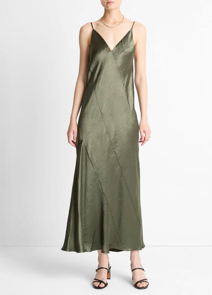 Paneled Satin Bias Slip Dress in Dresses & Skirts HERBA | VINCE Sale