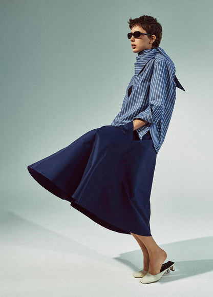 Cotton Full Skirt in Dresses & Skirts DEEP IRIS | VINCE Sale