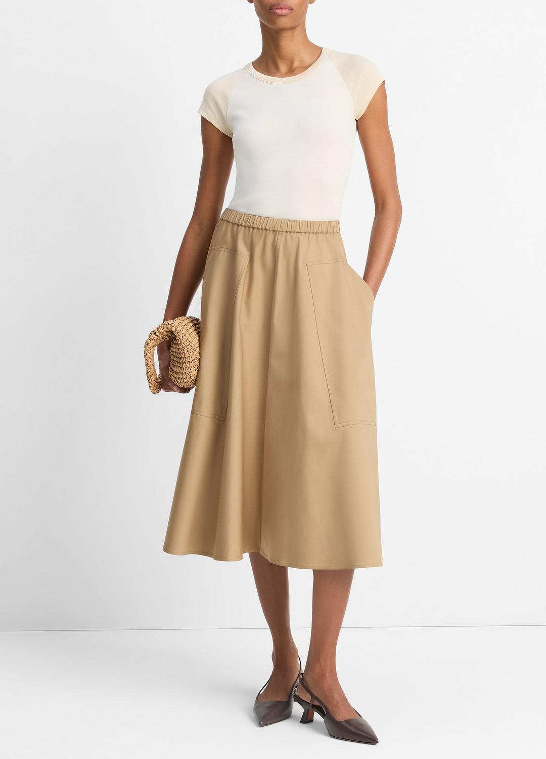 Cotton Full Skirt in Dresses & Skirts DARK BARLEY | VINCE Sale