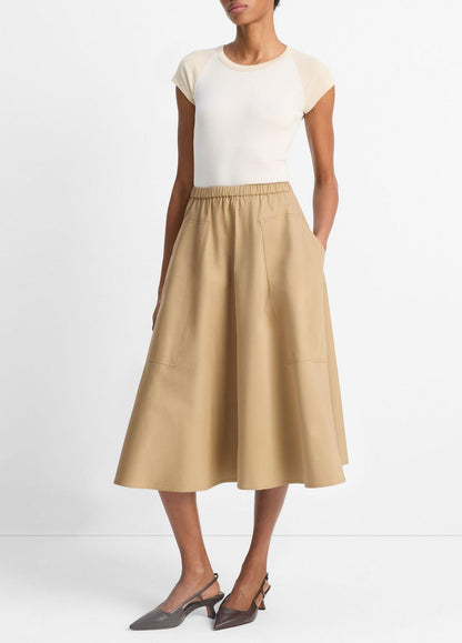 Cotton Full Skirt in Dresses & Skirts DARK BARLEY | VINCE Sale