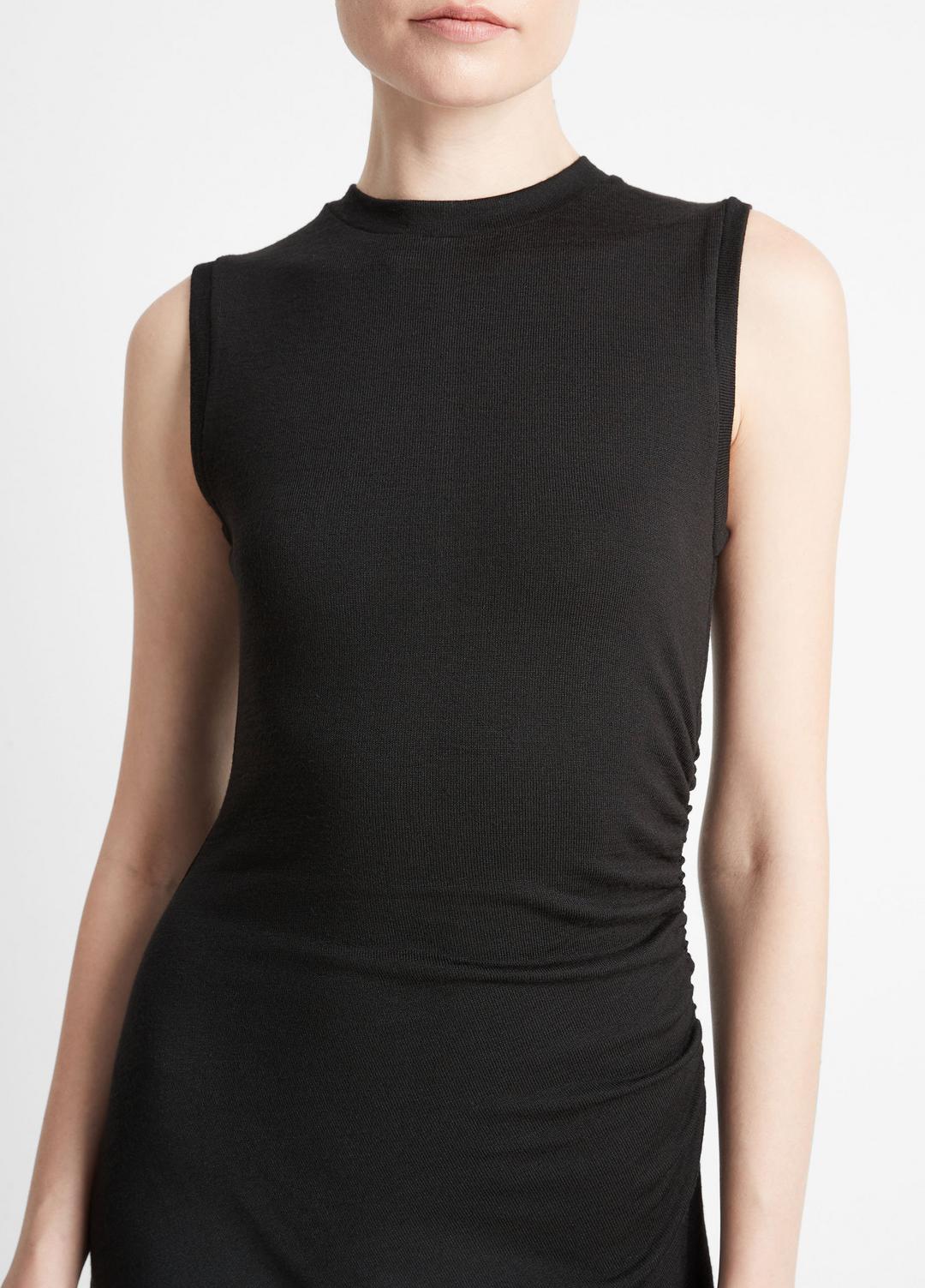 Sleeveless Gathered-Waist Dress in Dresses & Skirts BLACK | VINCE Sale
