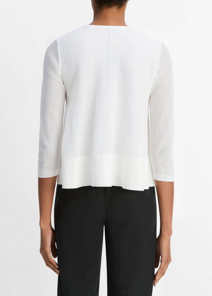 Italian Cotton-Blend A-Line Sweater in Sweaters OPTIC WHITE | VINCE Sale